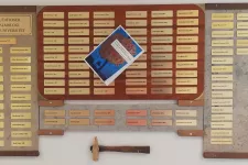 PhD plaques at Dept. of Ophthalmology. Photo.
