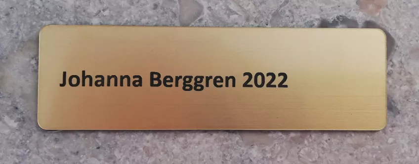 Johanna Berggren plaque. Photo.